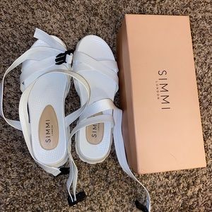 Simmi London white faux snakeskin platform sandals